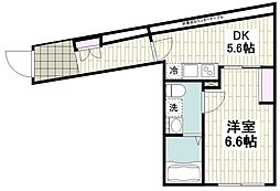 エアリアル西小山 1DKの間取図画像
