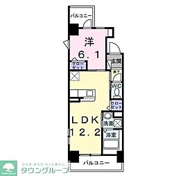 レパラール関口 1LDKの間取図画像