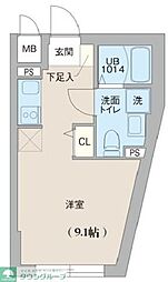 クリオ ラモード目黒洗足 1Kの間取図画像