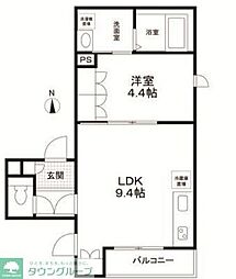 グレイス戸越 1LDKの間取図画像