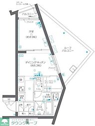 ZOOM碑文谷 1DKの間取図画像