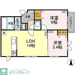 (仮称)世田谷区新町3丁目PJ 2LDKの間取図画像