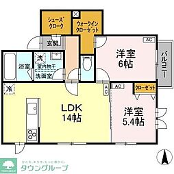 (仮称)世田谷区新町3丁目PJ 2LDKの間取図画像