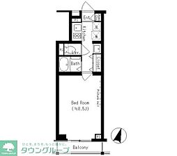 KDXレジデンス西馬込 1Kの間取図画像