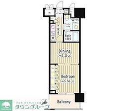 アーレア戸越公園 1DKの間取図画像