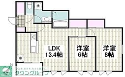 (仮称)目黒区下目黒3丁目新築計画 2LDKの間取図画像