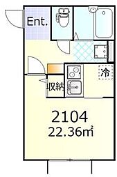 フリージア西小山 1Kの間取図画像
