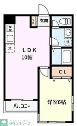 メゾン・ファミール 1LDKの間取図画像