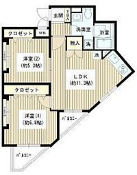 ジーリョ自由が丘 2LDKの間取図画像