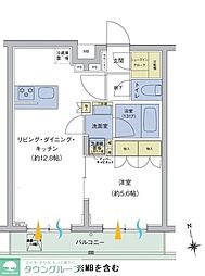 アジールコート品川中延 1LDKの間取図画像