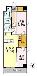 HillFlatOsaki 2LDKの間取図画像