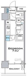 MFPRコート武蔵小山 1Kの間取図画像