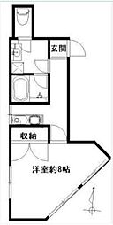 アーバン尾山台 1Kの間取図画像