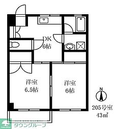 プライムプレイス 2DKの間取図画像