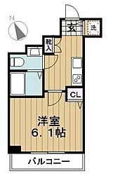 エクセリア旗の台 1Kの間取図画像