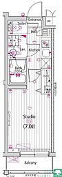 GALAHILLS武蔵小山 1Kの間取図画像