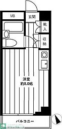 ロジマン武蔵小山 ワンルームの間取図画像