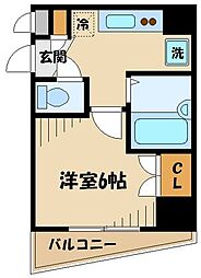 アヴィニティー品川戸越 1Kの間取図画像