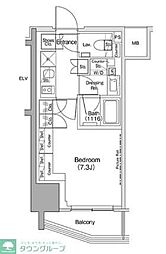 ザ・パークハビオ荏原中延駅前 1Kの間取図画像