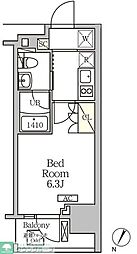 ジオエント白金台 1Kの間取図画像