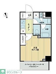 フレシア中目黒 1Kの間取図画像
