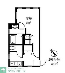 ウイング古屋 1Kの間取図画像