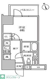 レジディア蒲田4 1Kの間取図画像