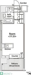 イプセ学芸大学 ワンルームの間取図画像