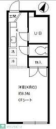 コルシード祐天寺 ワンルームの間取図画像