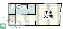 西小山レーベル ワンルームの間取図画像