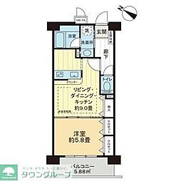 ライオンズガーデン学芸大学 1LDKの間取図画像