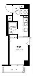 パークウェル目黒本町 1Kの間取図画像