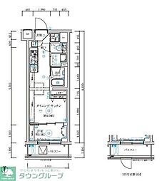 RELUXIA武蔵中原 1DKの間取図画像