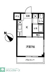 ライト・ハーティッド田園調布 1Kの間取図画像