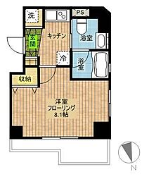 クリオ戸越銀座壱番館 1Kの間取図画像