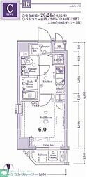 XEBEC中延 1Kの間取図画像