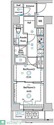 ガリシア目黒大岡山 2Kの間取図画像