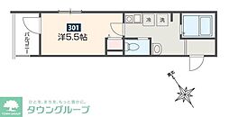 相模原市南区旭町アパート 1Kの間取図画像