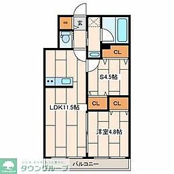大和市中央5丁目マンション 1SLDKの間取図画像