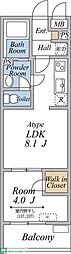 リブリ・Forestria 1LDKの間取図画像