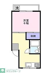 シルクハイツA 1Kの間取図画像