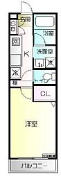 スターダスト晴貞 1Kの間取図画像