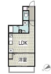 フルセイル古淵II 1LDKの間取図画像