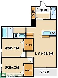 WAIPUAMELIA 2LDKの間取図画像