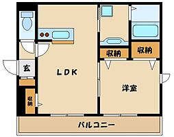ケーエムレジデンス 1LDKの間取図画像