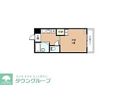 高峰コーポ3 1Kの間取図画像