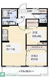 ライオンズマンションつきみ野第2 2LDKの間取図画像