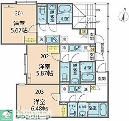 カインドネス相模大野イースト 1Kの間取図画像