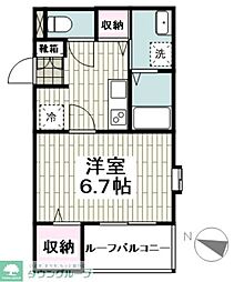 フォレストレジデンス 1Kの間取図画像