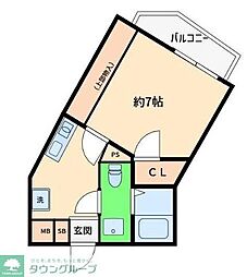 フラッツ70 1Kの間取図画像